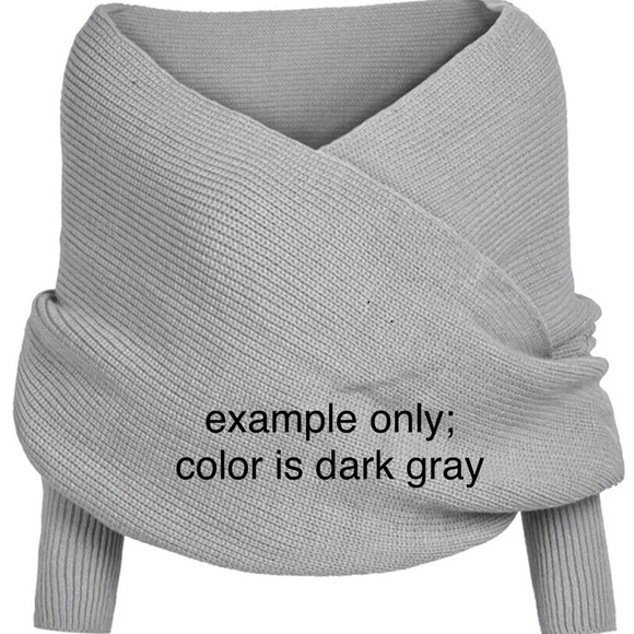 Sweater Shawl Wrap with Sleeves - Picture 3 of 6